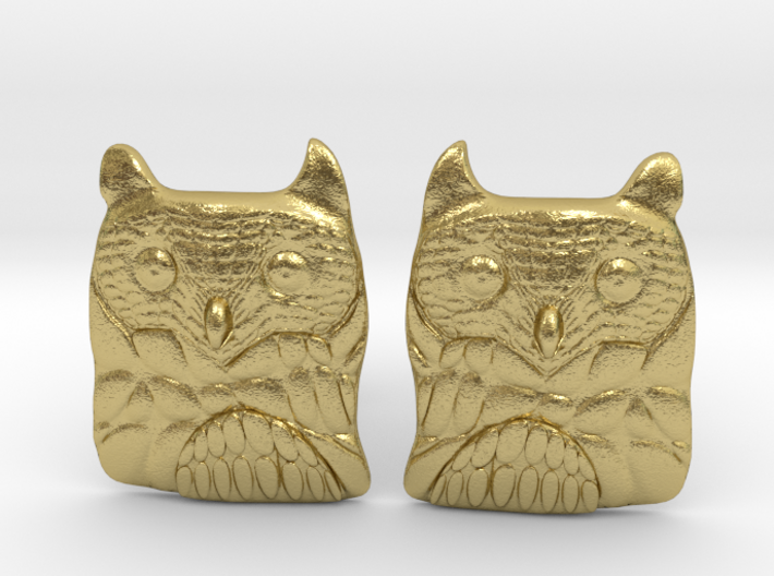 Owl Cufflinks 3d printed 