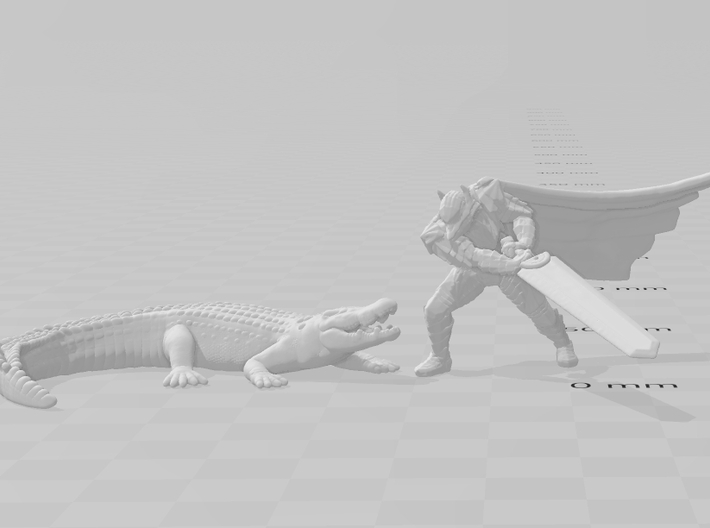 Crocodile miniature model fantasy games rpg dnd wh 3d printed 