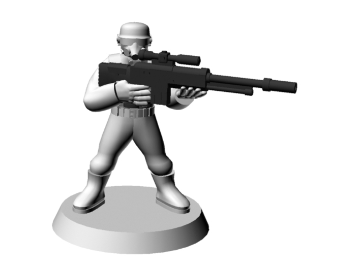 SciFi Sniper rifles 28mm x20 3d printed 