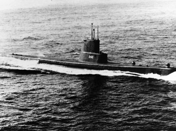 Nameplate USS Bluegill SS 242 (10 cm) 3d printed Gato-class submarine USS Bluegill SS 242, 1950s-1960s appearance.