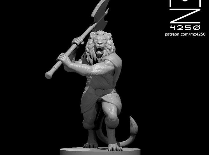 Leonin Male Barbarian 3d printed