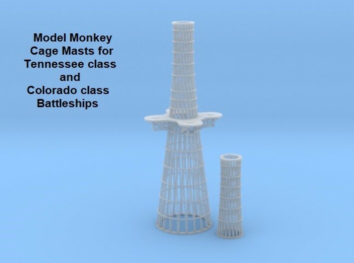 1/200 Tennessee and Colorado class Cage Masts 3d printed 