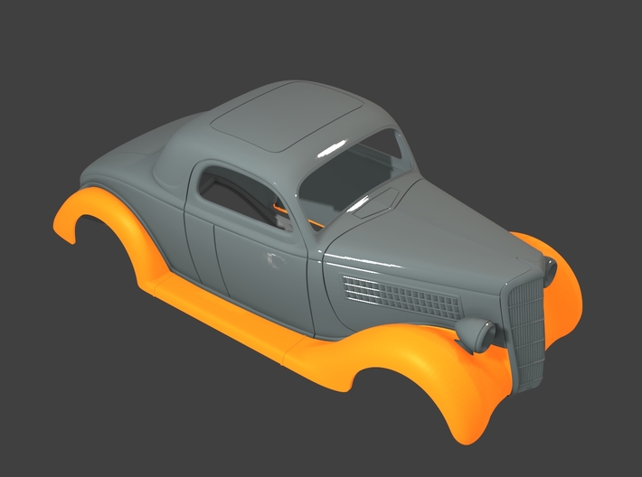 1935 Ford Coupe Fenders (Multiple Scales) 3d printed