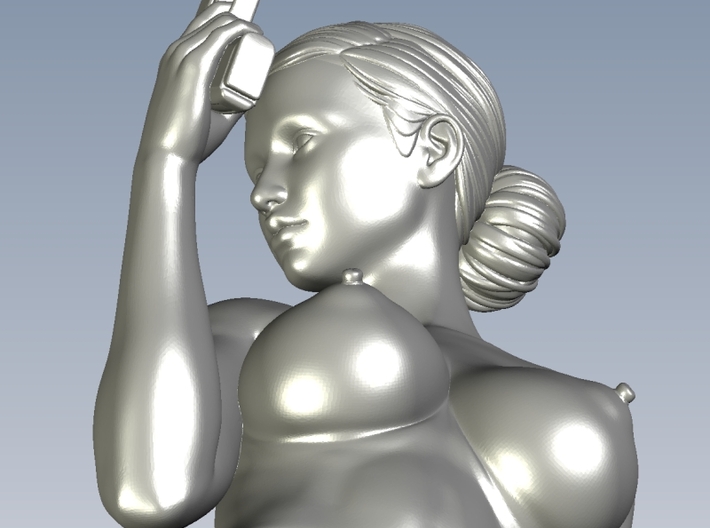 1/9 scale sexy topless girl with pistol bust 3d printed 