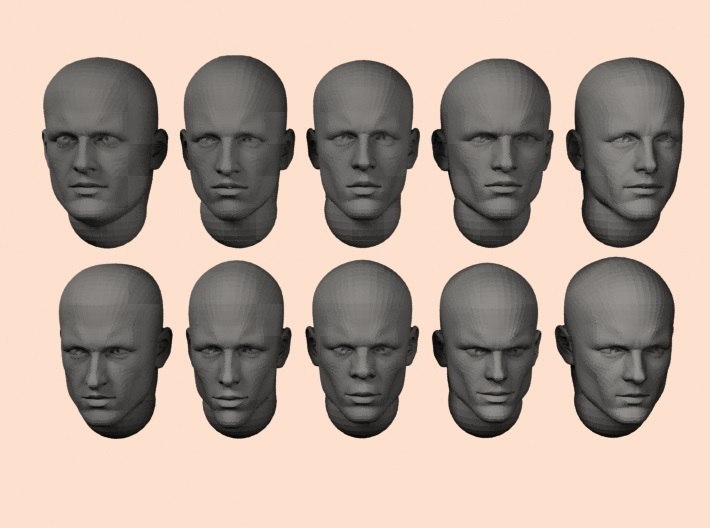 1/24 bald heads 3d printed