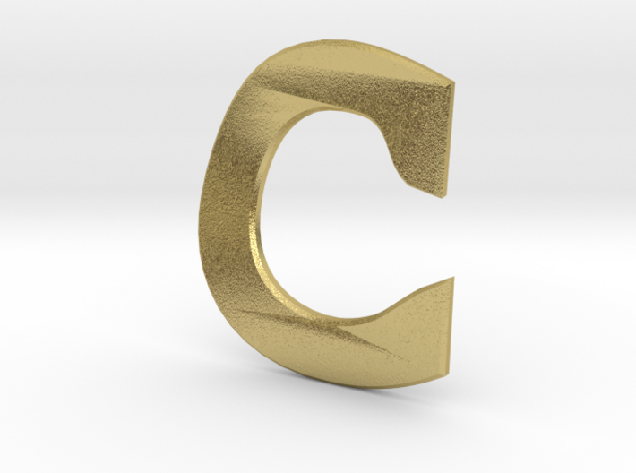 Distorted letter C no rings 3d printed