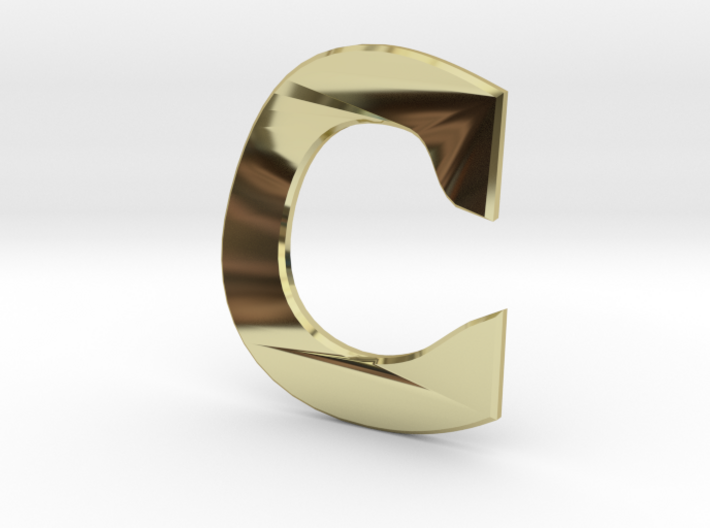 Distorted letter C no rings 3d printed