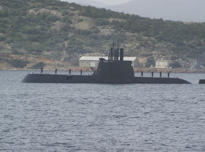 Nameplate Y/B Παπανικολής (HS Papanikolis) 3d printed Type 214-class attack submarine HS Papanikolis.