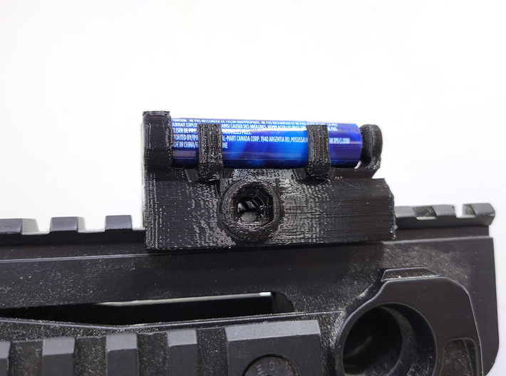 Picatinny Mounted 2x AAA Battery Holder 3d printed 