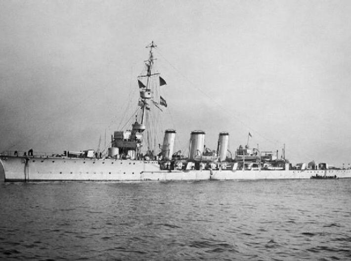 Nameplate HMS Galatea 3d printed Arethusa-class light cruiser HMS Galatea (1914).