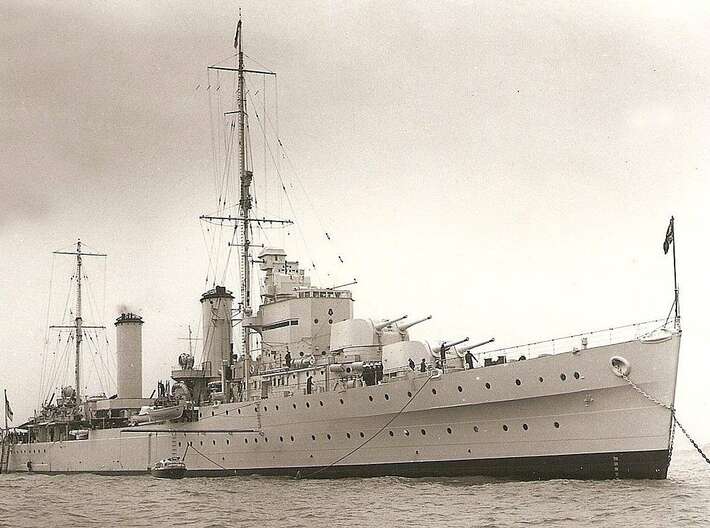 Nameplate HMS Galatea 3d printed Arethusa-class light cruiser HMS Galatea (1935).