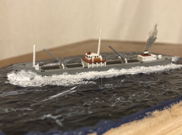 1/700th scale Hungarian cargo ship Kassa 3d printed Paint and photo by firingtank.