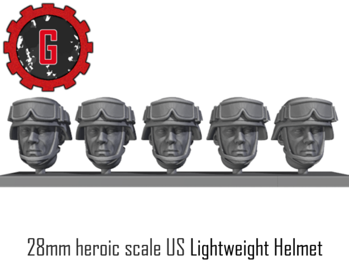 28mm Heroic Scale US Combat Helmets 3d printed
