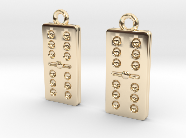 Dominos Earrings 3d printed