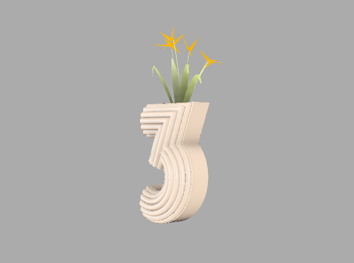 Number planter "3"  3d printed 