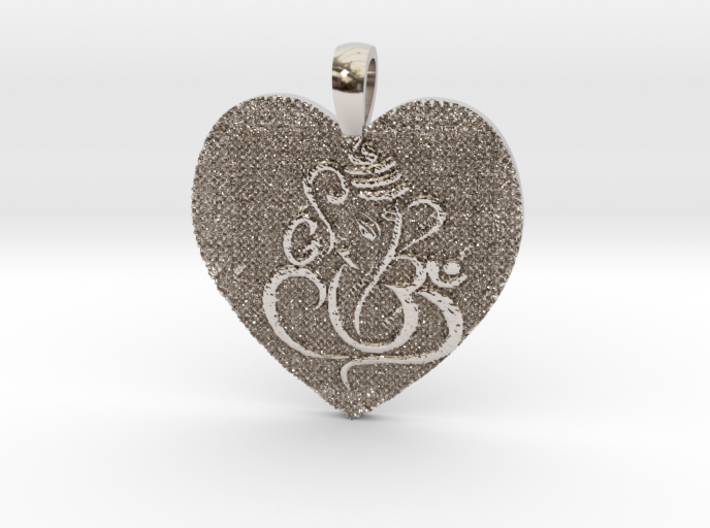 Ganesha with Om Heart Pendant 3d printed