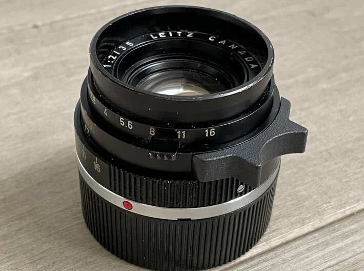 Leica 35mm Summicron v2/3 focus tab (fits 40C) 3d printed Matte Black Steel attacehd