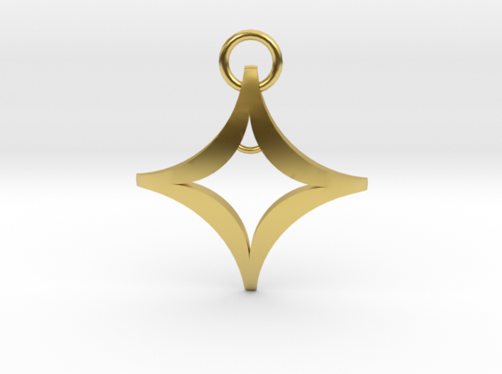 Four Point Star Pendant 30mm 3d printed 