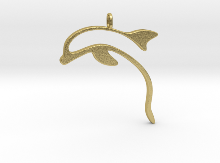 dolphin pendant big ring 3d printed