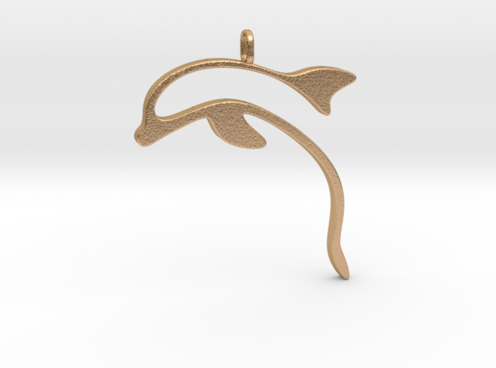 dolphin pendant big ring 3d printed