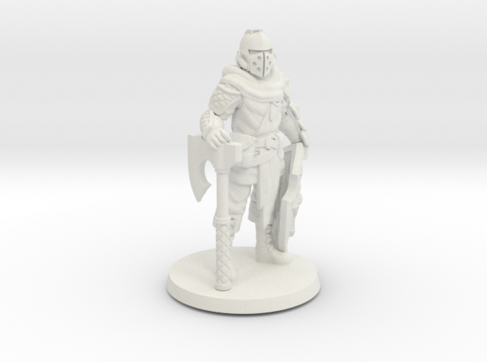 Mercenary Knight w/ Axe and Shield 3d printed
