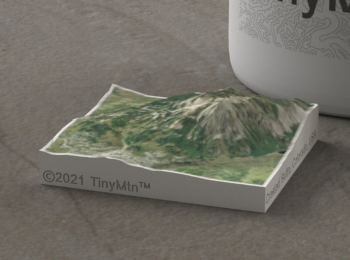 Crested Butte, Colorado, USA, 1:100000 3d printed 