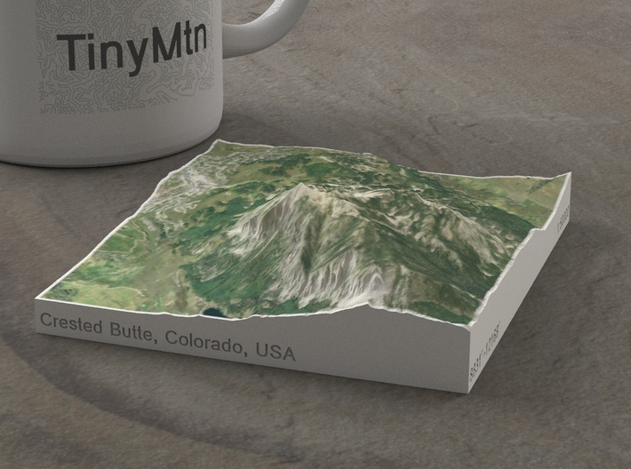 Crested Butte, Colorado, USA, 1:50000 3d printed 