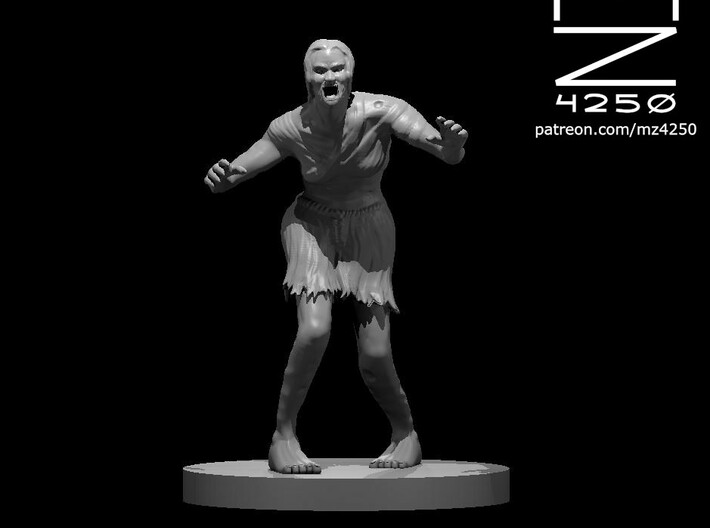 Zombie Female Pose 1 3d printed