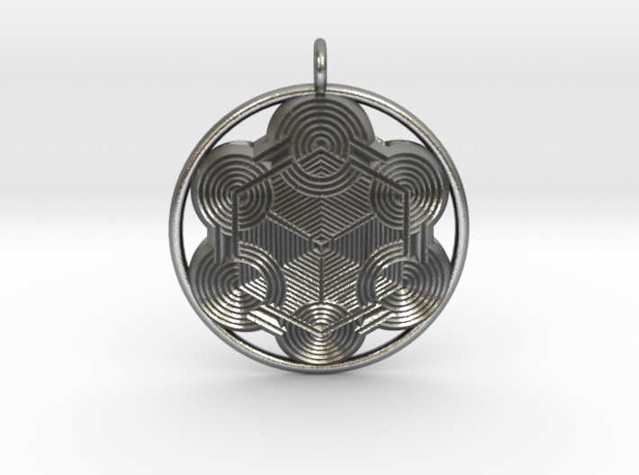 Hexagonal mandala pendant 3d printed