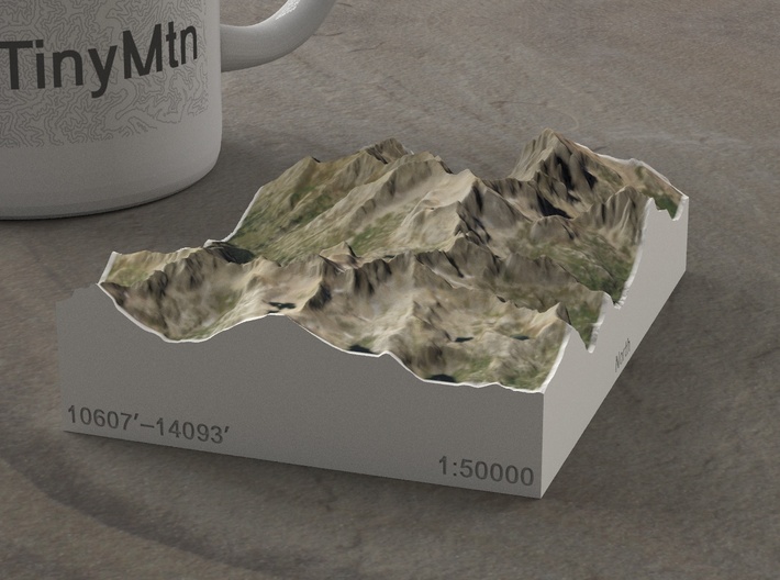 Needle Mountains, Colorado, USA, 1:50000 3d printed 
