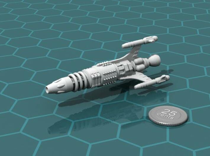 Privateer Ox 3d printed Render of the model, with a virtual quarter for scale.