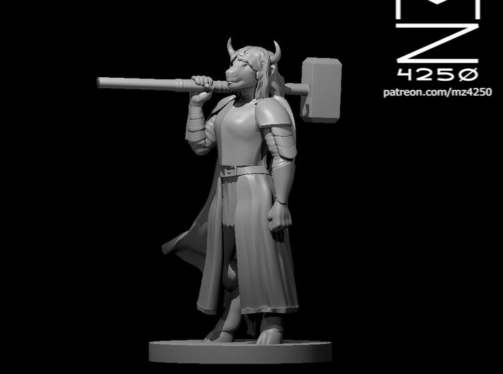Minotaur Female Cleric 3d printed