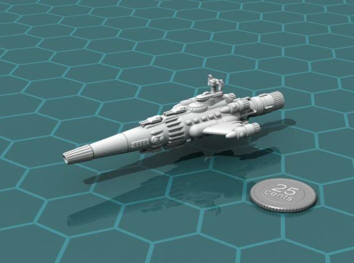 NOOP Heavy Cruiser 3d printed Render of the model, with a virtual quarter for scale.