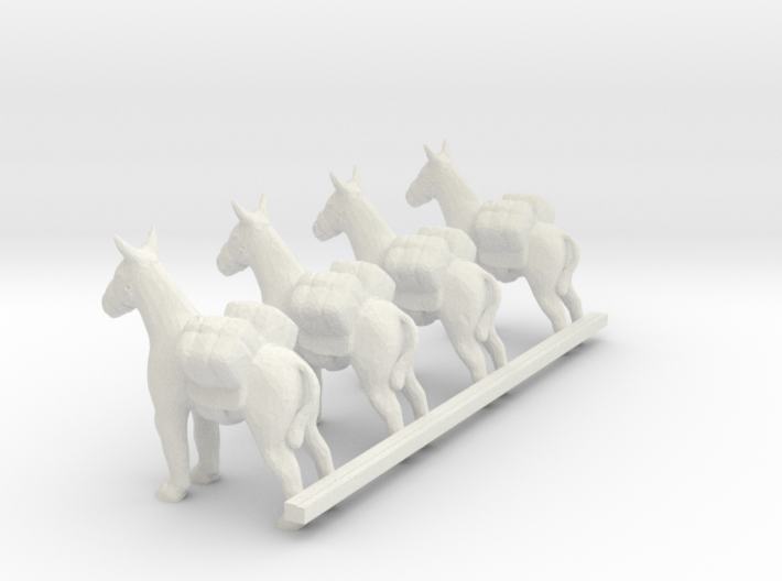 S Scale Pack Donkeys 3d printed This is a render not a picture