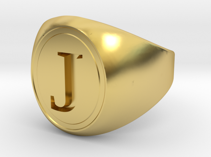 Classic Signet Ring - Letter J (ALL SIZES) 3d printed 