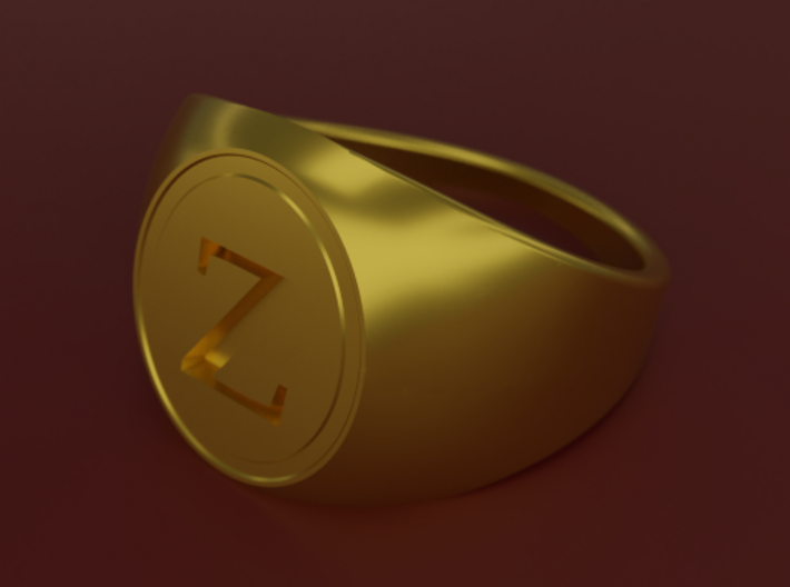 Classic Signet Ring - Letter Z (ALL SIZES) 3d printed