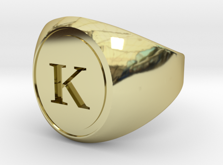 Classic Signet Ring - Letter K (ALL SIZES) 3d printed