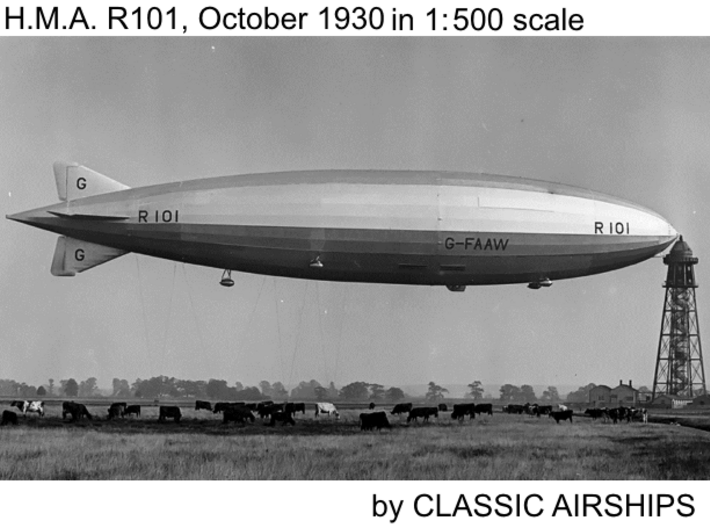 R101 in 1:500 scale 3d printed 