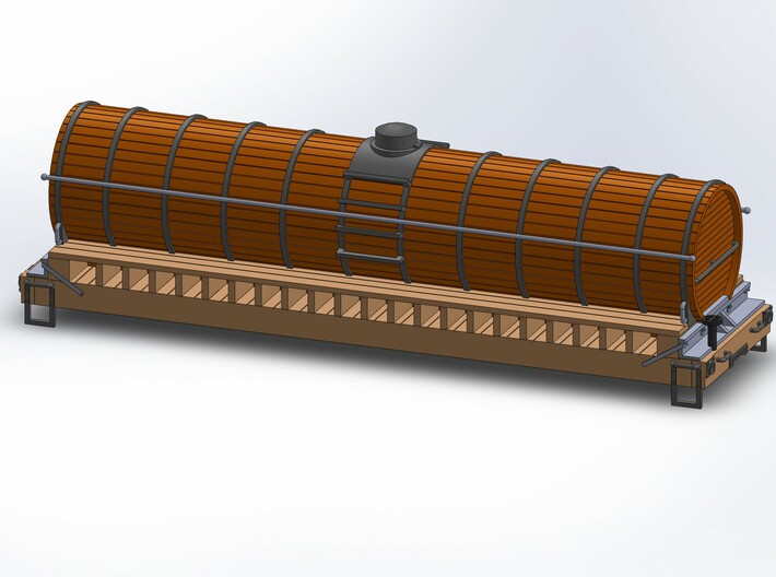 1880 WOOD TANK CAR 3d printed