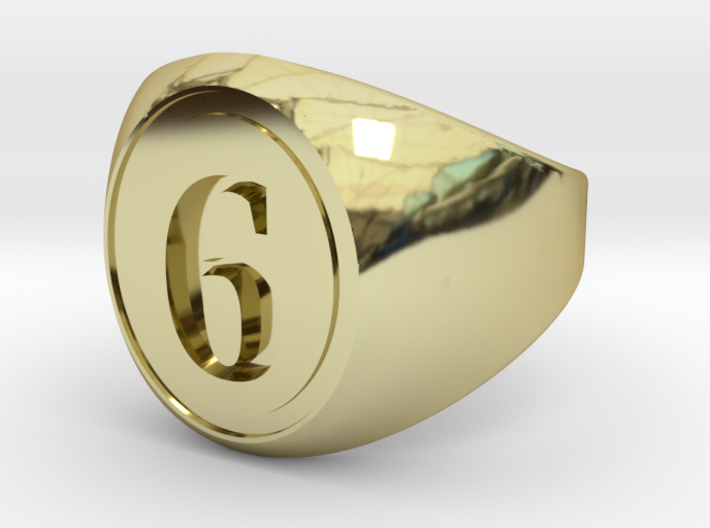 Classic Signet Ring - Number 6 (ALL SIZES) 3d printed