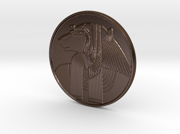 Sekhmet-Mut votive coin (1.5&quot;) 3d printed