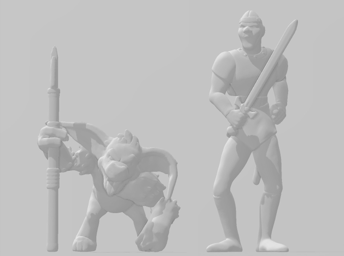 Imp with Spear miniature model fantasy games dnd 3d printed 