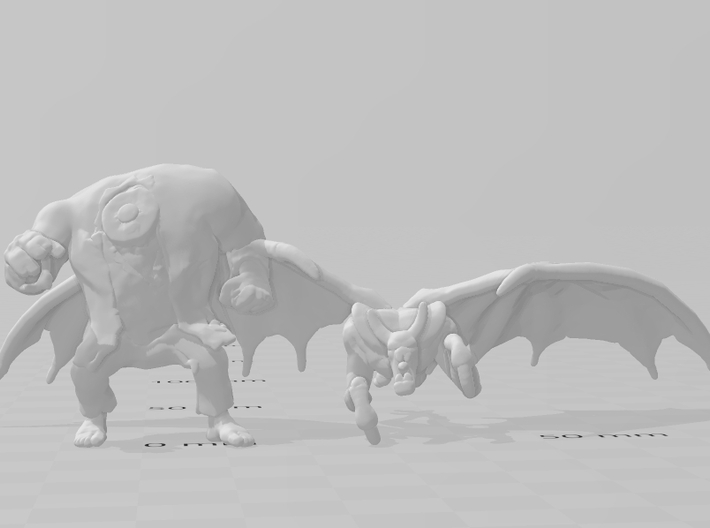 Winged Demon miniature model gfantasy games dnd wh 3d printed 