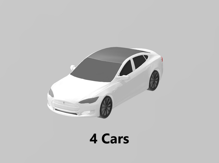 Tesla Model S (x4) 1/285 3d printed