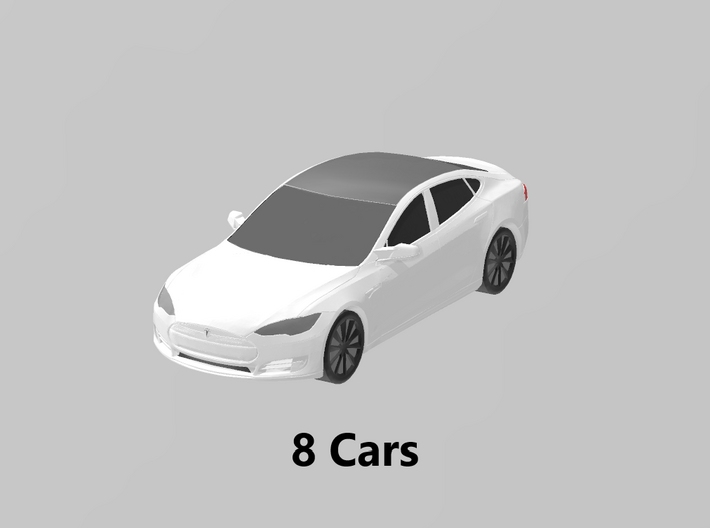 Tesla Model S (x8) 1/500 3d printed