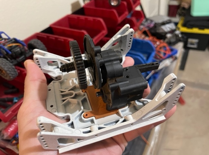 Axial Ryft Adapter Plate for 3 Gear Transmission 3d printed 