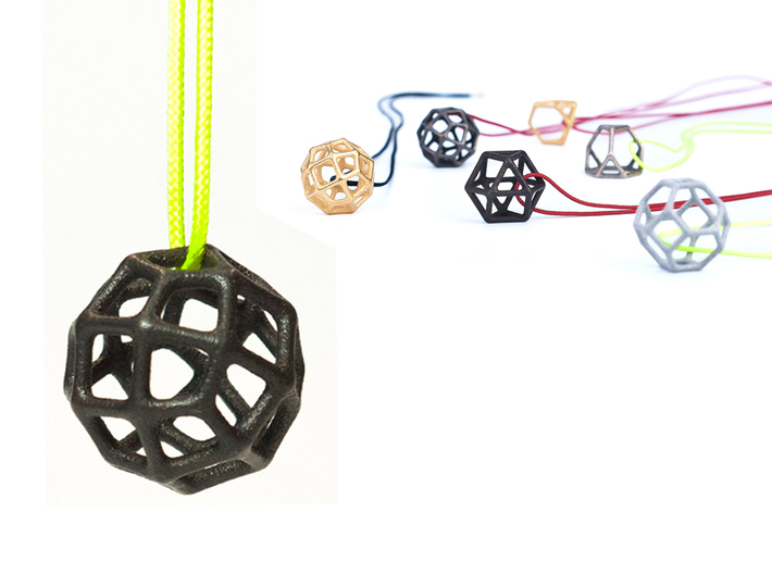 Polyhedral Jewelry: Geodesic Cube 3d printed