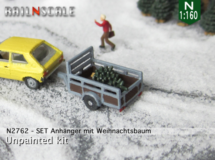 SET Anhänger mit Weihnachtsbaum (N 1:160) 3d printed