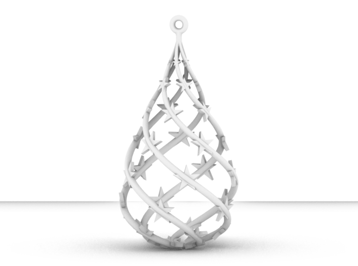 Water Drop - Christmas Tree Ornament 3d printed Overall view