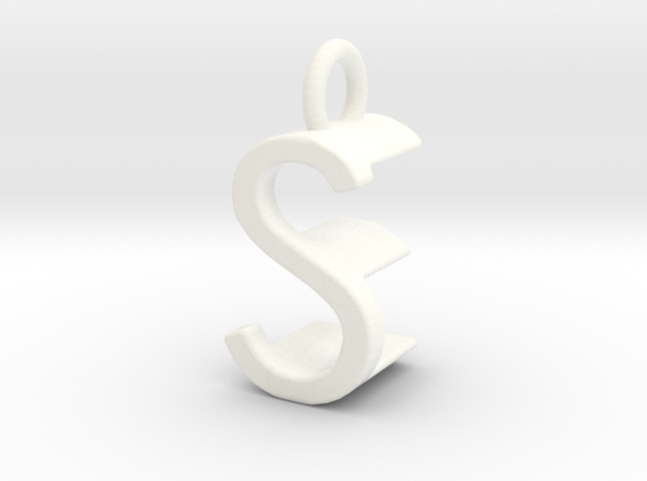 Two way letter pendant - ES SE 3d printed